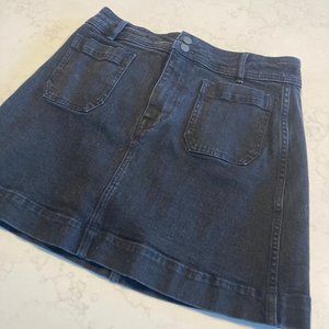 Madewell Black Stretch Denim A-Line Mini Skirt - Size 4